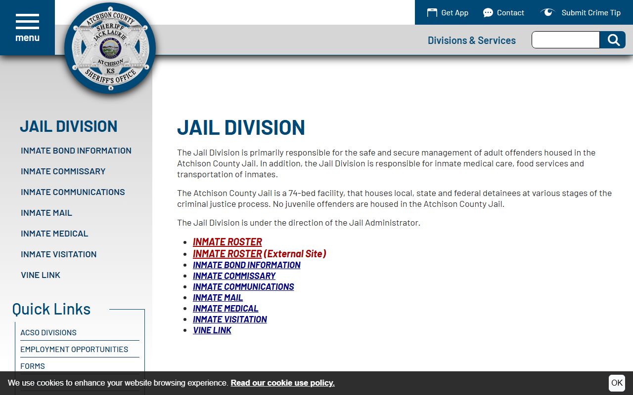Atchison County arrest records jail division