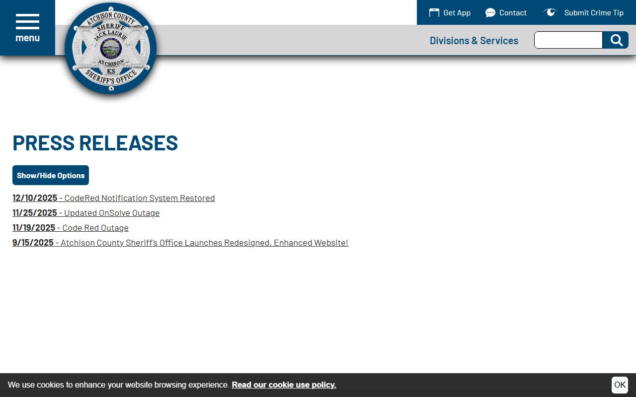 Atchison County arrest records sheriff press releases