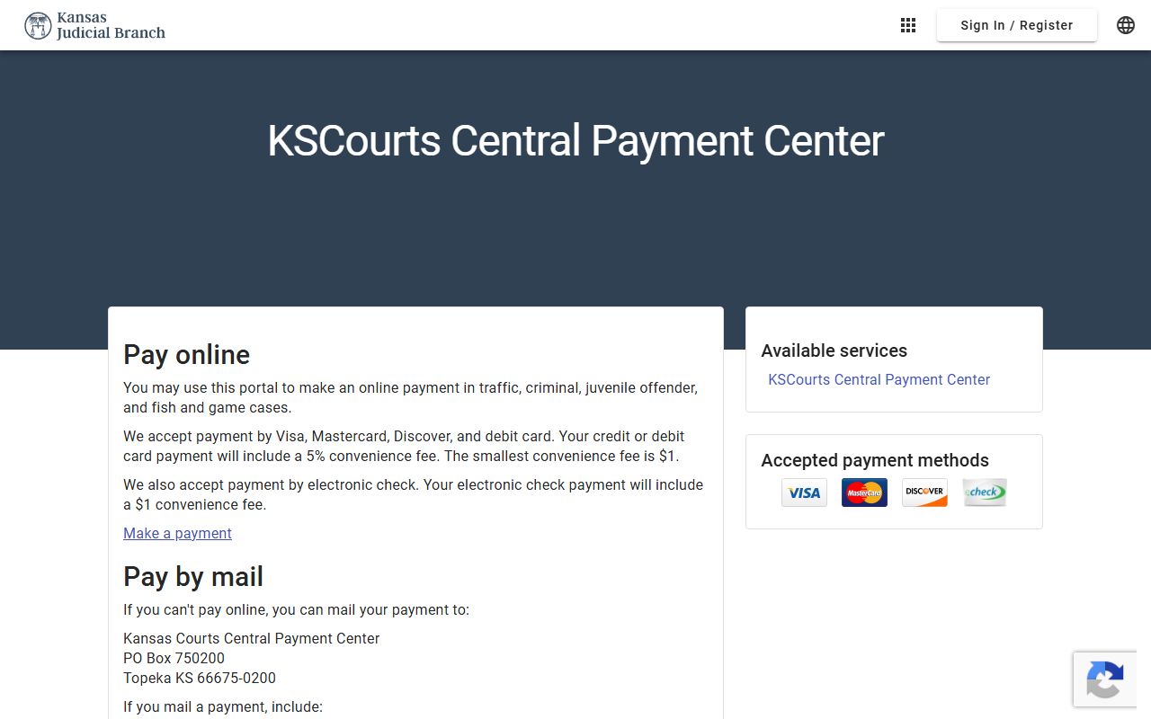 Atchison County court dockets Kansas Courts Central Payment Center
