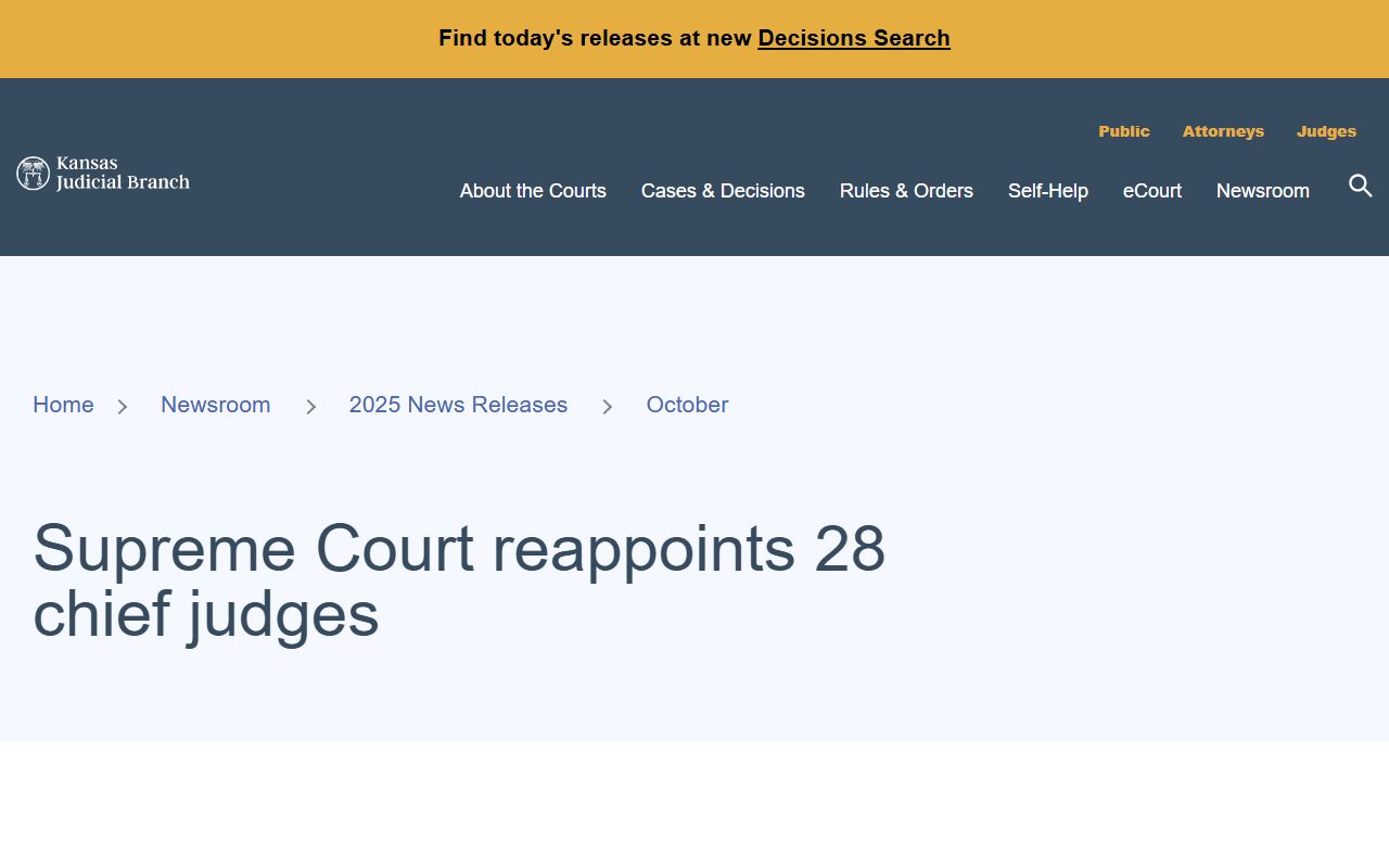 Atchison County court dockets 1st Judicial District chief judge source