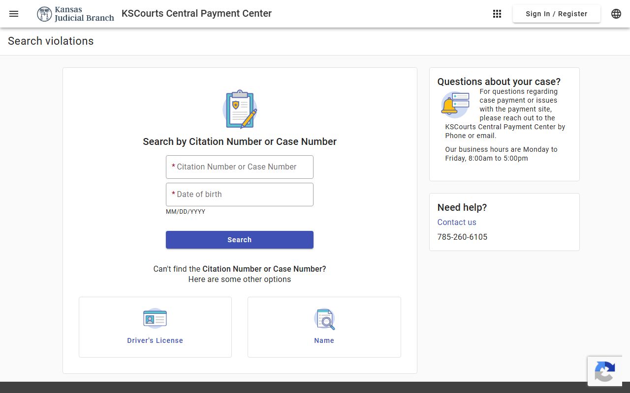 Atchison County court records Central Payment Center traffic search