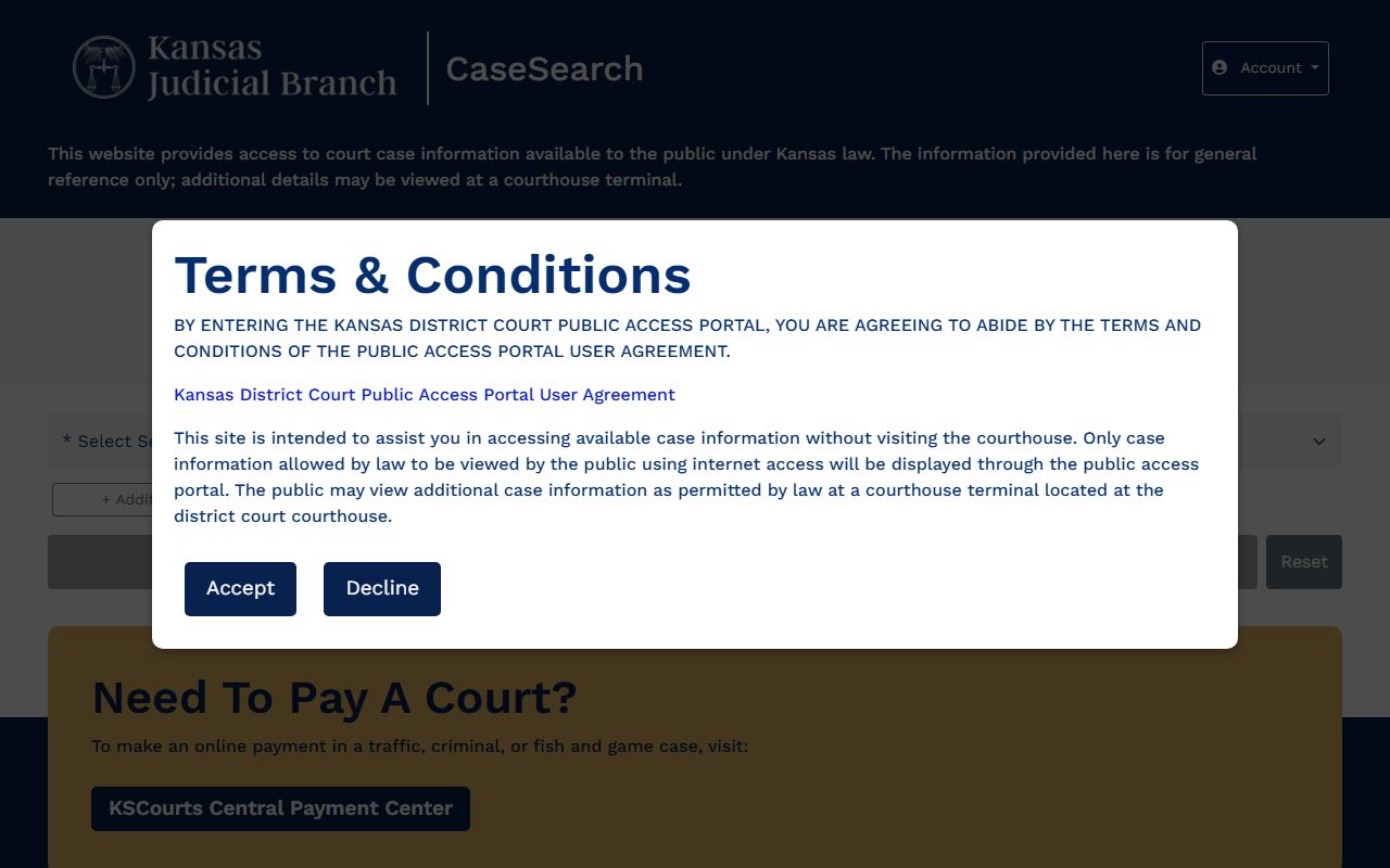 Atchison County court records Kansas CaseSearch portal