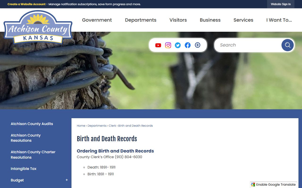 Atchison County marriage and divorce records county vital records directions