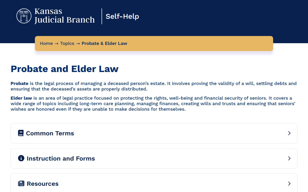 Atchison County probate records Kansas probate self-help