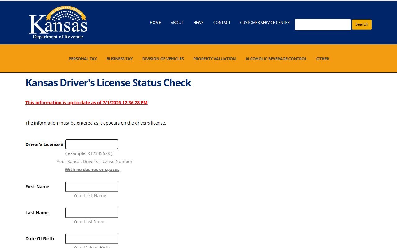 Atchison County traffic court records Kansas license status check